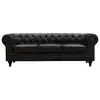 Image de Canapé fixe chesterfield "aliza" - 204 x 80 x 58 cm - 3 places - marron