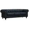 Image de Canapé fixe chesterfield aliza - 208 x 82 x 70 cm - 3 places - noir