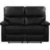 Image de Canapé relax lincoln - 147 x 89 x 103 cm - 2 places - noir