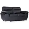 Image de Canapé fixe en cuir reconstitué et pvc dallas - 169 x 88 x 90 cm - 2 places - noir