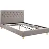 Image de Lit double emmy - 140 x 190 cm - taupe