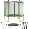 Image de Trampoline "Yoopi" Ø 1.8 M avec Filet, Echelle, Couverture et Kit - Vert