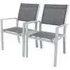 Image de Fauteuil jardin alu-textilène tropic - phoenix - gris foncé - lot de 2