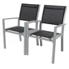 Image de Fauteuil jardin Alu/Textilène Tropic - Phoenix - Noir - Lot de 2