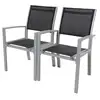 Image de Fauteuil jardin alu-textilène tropic - phoenix - noir - lot de 2
