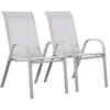Image de Fauteuil jardin Textilène Cordoba - Phoenix - Gris clair - Lot de 2
