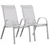 Image de Fauteuil jardin textilène cordoba - phoenix - gris clair - lot de 2