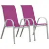 Image de Fauteuil jardin textilène cordoba - phoenix - rose - lot de 2