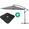 Image de Parasol Jardin Déporté Alu "ilios 3" - Carré - 3 X 3 M - Gris - Dalles