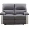Image de Canapé relax "lincoln" - 147 x 89 x 103 cm - 2 places - blanc et gris clair