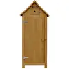 Image de Armoire de jardin cabanon - 77 x 54.5 x 179 cm - marron