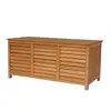 Image de Coffre de jardin en bois "macao" - 130 x 64 x 60 cm - marron