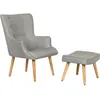 Image de Fauteuil style scandinave en tissu Odense - 1 place - Gris clair