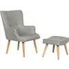 Image de Fauteuil style scandinave en tissu odense - 1 place - gris clair