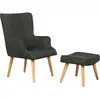 Image de Fauteuil Style Scandinave Tissu "odense" - 1 Place - Gris Foncé