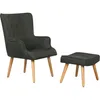 Image de Fauteuil style scandinave tissu Odense - 1 place - Gris foncé