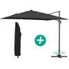 Image de Parasol Jardin Déporté Alu "sun 3" - Carré - 3 X 3 M - Noir + Housse De