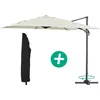 Image de Parasol Jardin Déporté Alu "sun 3" - Carré - 3 X 3 M - Ecru + Housse De