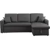 Image de Canapé d'angle convertible- réversible avec coffre alain - 3 places - gris ALAIN