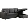 Image de CanapÃ© d'angle convertible/ rÃ©versible avec coffre "Alain" - 3 places - Gris en occasion ou reconditionné