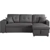 Image de Canapé d'angle convertible-réversible axel - 3 places - gris