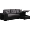 Image de Canapé D'angle Convertible/réversible "axel" - 3 Places - Noir/gris