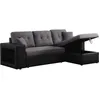 Image de Canapé dangle convertible/réversible Axel - 3 places - Noir/Gris