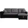 Image de Canapé d'angle convertible/réversible "axel" - 3 places - noir/gris