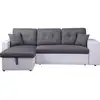 Image de Canapé d'angle convertible/réversible "axel" - 3 places - blanc/gris