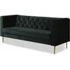 Image de Canapé fixe en velours Bruce - 196 x 76 x 82 cm - 3 places - Vert foncé