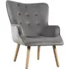 Image de Fauteuil style scandinave velours odense - 73 x 81 x 92.5 cm - 1 place - gris
