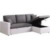 Image de Canapé dangle convertible/ réversible avec coffre Alain - 221 x 145 x 85 cm - 3 places - Gris / Blanc