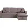 Image de Canapé d'angle convertible- réversible avec coffre alain - 3 places - taupe