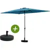 Image de Parasol Jardin "sol 2" - Rectangle - 2 X 3 M - Bleu + Dalles À Lester I