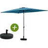 Image de Parasol jardin sol 2 - rectangle - 2 x 3 m - bleu + dalles à lester incluses