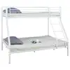 Image de Lit superposé en métal "leo" sommiers inclus - 90 et 140 x 190 cm - blanc