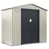 Image de Abri de jardin métal nebraska - 4.07 m² - beige-gris anthracite