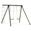 Image de Portique bois Timo - Avec 2 balançoires et 1 échelle de corde.