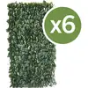 Image de Lot De 6 Clôtures En Treillis De Saule "fragon" - 200 X 100 Cm - Vert