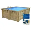 Image de Piscine bois rectangle Caimans 120 - 4.10 x 3.00 x 1.24 m + Bâche à bulles 180 µ - Bâche hiver 280 g/m²