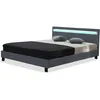 Image de Lit avec LED Maria - 140 x 190 cm - Gris