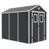 Image de Abri de jardin résine Texas - 5.23 m² - kit dancrage inclus - Anthracite