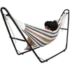 Image de Hamac - Brésilien - Marron - Avec support type-H - Capacité 2 personnes - Coton Polyester