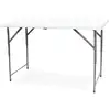 Image de Table de camping pliante réglable en hauteur, traiteur pliante table 120x60x74cm, table pliante transportable, charge maximale: 70 kg, blanc 3700778727334
