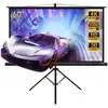 Image de Écran de projection sur pied 60 pouces, portable pliable, écran pour projecteur avec trépied, pour intérieur ou extérieur, 130 x 75 cm, formats 16:9, hd 4k 3d, noir