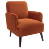 Image de Brooks - Fauteuil rétro en velours pieds bois foncé - Rouille