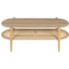 Image de Ellos - Table basse ovale en bois et cannage - Bois clair