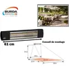 Image de Rampe de chauffage électrique - BURDA - URCAC200V9005 - 2000 W - Rayonnant - Noir - 61 cm