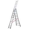 Image de Echelle transformable base évasée 3 plans 3x10 échelons 6m/68m en alu Hailo Premium