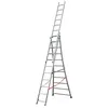Image de Echelle transformable pro 3 plans 3x11 échelons 65m/73m en aluminium Hailo Pro